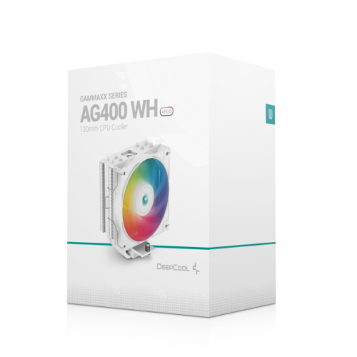 ⁦קירור אוויר למעבד DeepCool AG400 White 220W TDP 150mm RGB⁩ – תמונה ⁦2⁩