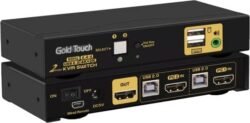 מפצל מסך | KVM 2ports HDMI2.0 hot key switch with cables 4K 60Hz