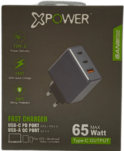 מטען למחשב ולסלולר | Xpower 65W + fast type-C cable
